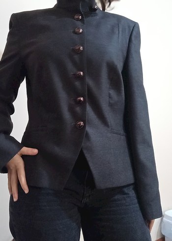 Dik yaka Network Kadın Yün Ceket - Görsel 2