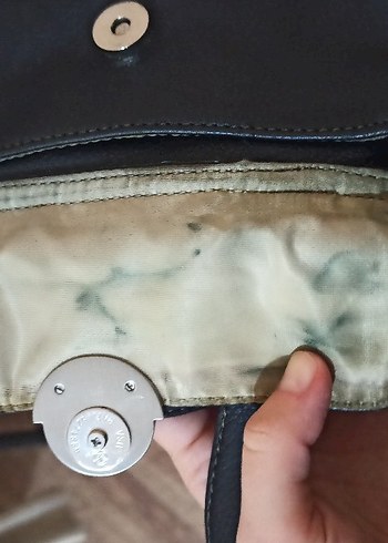 Tokalı Siyah Deri Kadın Çanta - Görsel 4