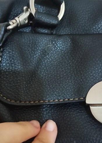 Tokalı Siyah Deri Kadın Çanta - Görsel 2