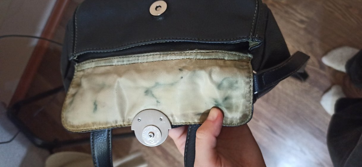 Tokalı Siyah Deri Kadın Çanta - Görsel 4