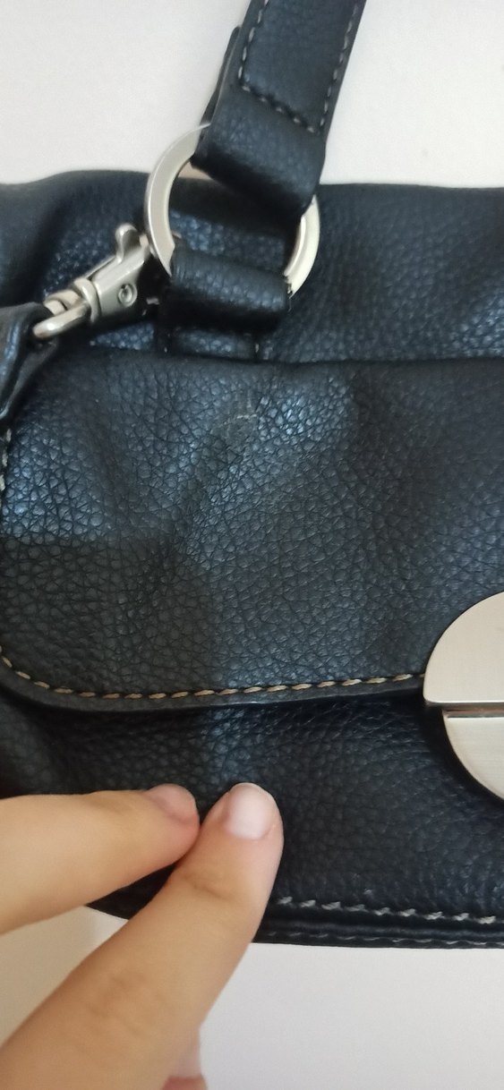 Tokalı Siyah Deri Kadın Çanta - Görsel 2