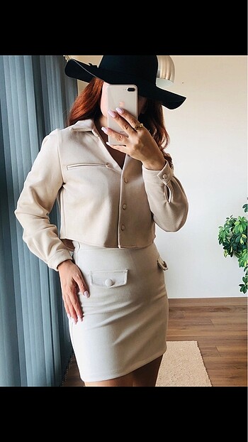 SÜET CROP GÖMLEK