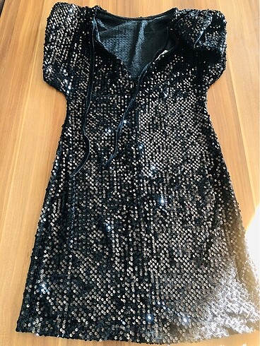 ZARA PUL PAYETLİ KADİFE ELBİSE - Görsel 5