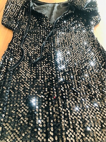 ZARA PUL PAYETLİ KADİFE ELBİSE - Görsel 6