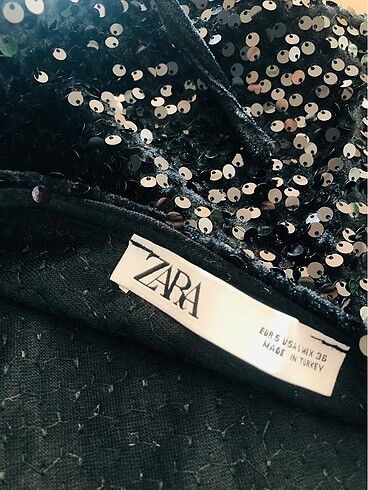 ZARA PUL PAYETLİ KADİFE ELBİSE - Görsel 8