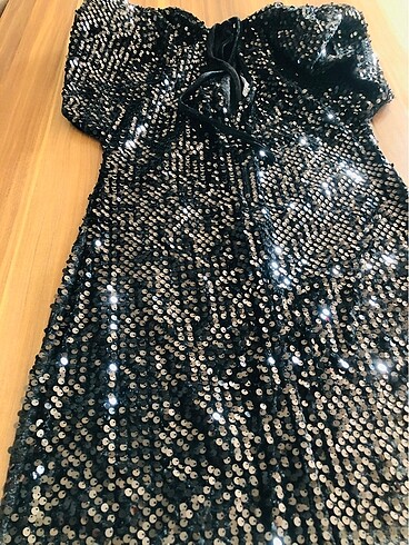 ZARA PUL PAYETLİ KADİFE ELBİSE - Görsel 13