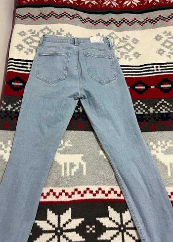 Kadın Mavi Denim Skinny Jean - Görsel 4