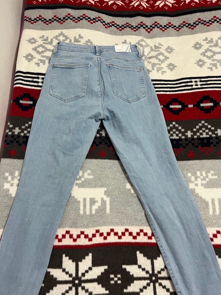 Kadın Mavi Denim Skinny Jean - Görsel 4