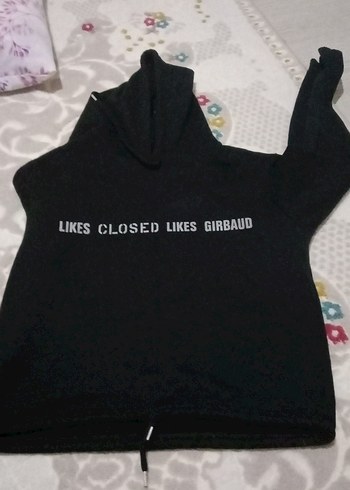 Siyah Baskılı Kadın Sweatshirt