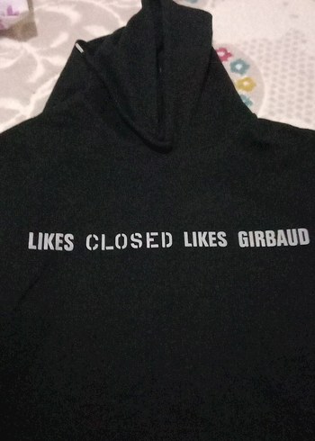 m Beden Siyah Baskılı Kadın Sweatshirt