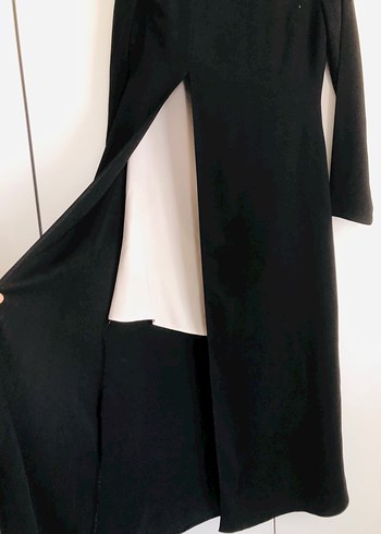 Uzun Siyah Kadın elbise - Görsel 2