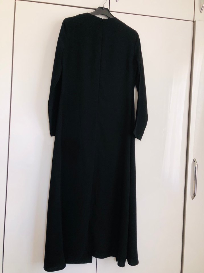 Uzun Siyah Kadın elbise - Görsel 3