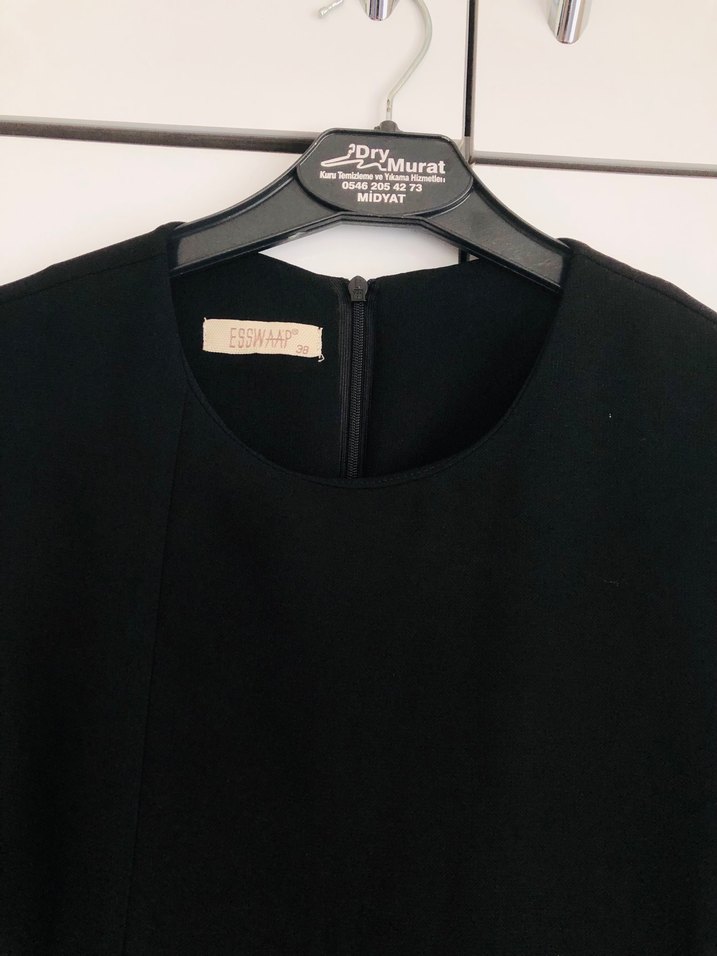 Uzun Siyah Kadın elbise - Görsel 4