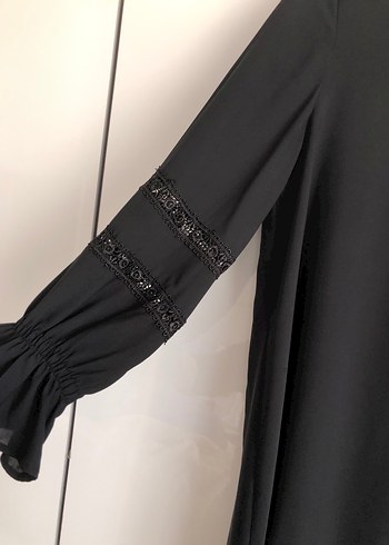 Uzun Kollu Siyah Gotik Kadın Tunik - Görsel 2