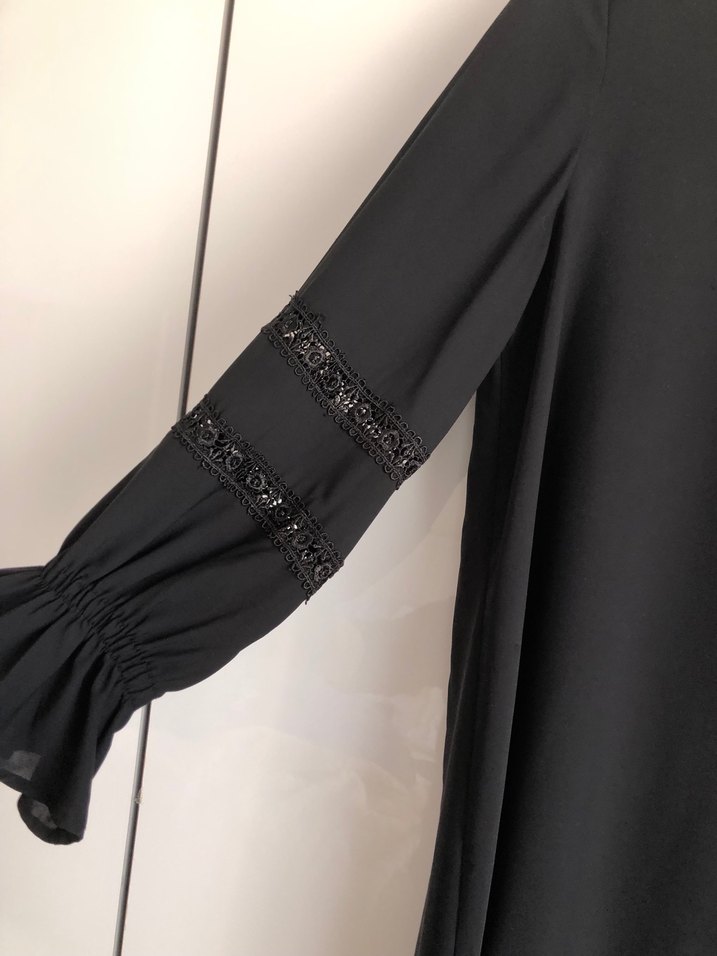 Uzun Kollu Siyah Gotik Kadın Tunik - Görsel 2