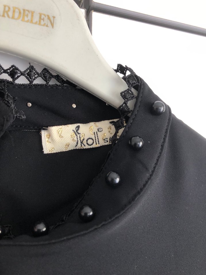 Uzun Kollu Siyah Gotik Kadın Tunik - Görsel 3