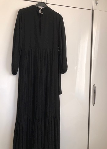 Siyah Uzun Piliselş Elbise - Görsel 2