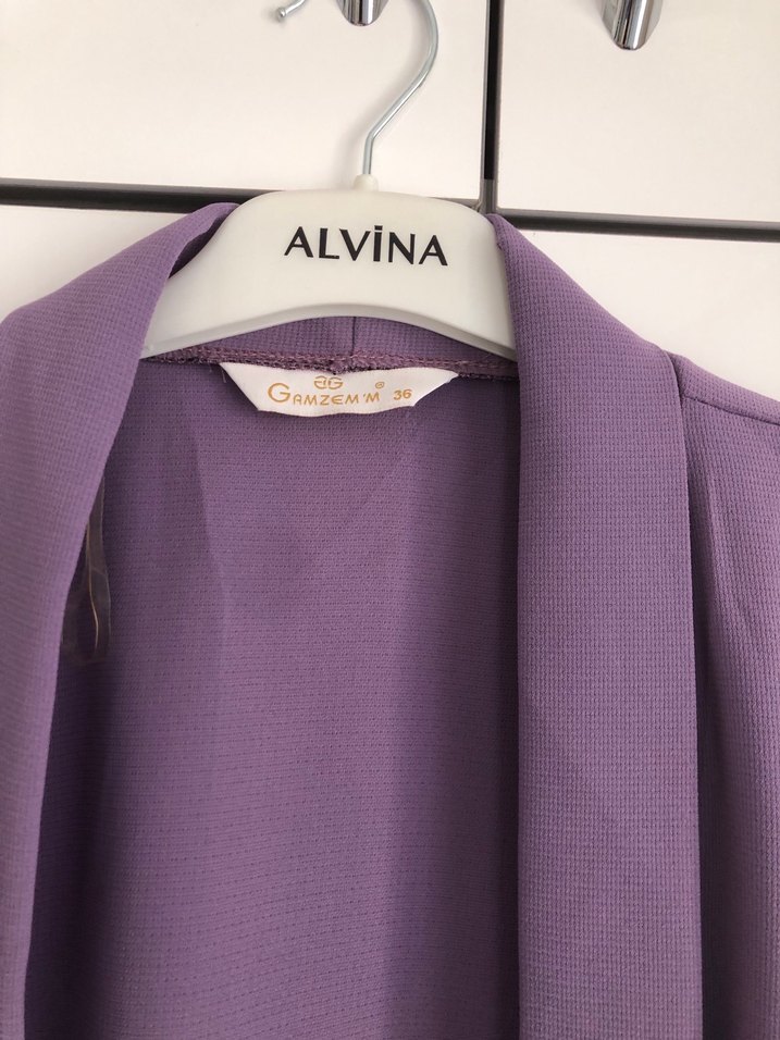 Mor Uzun Drapeli Kadın Hırka - Görsel 2