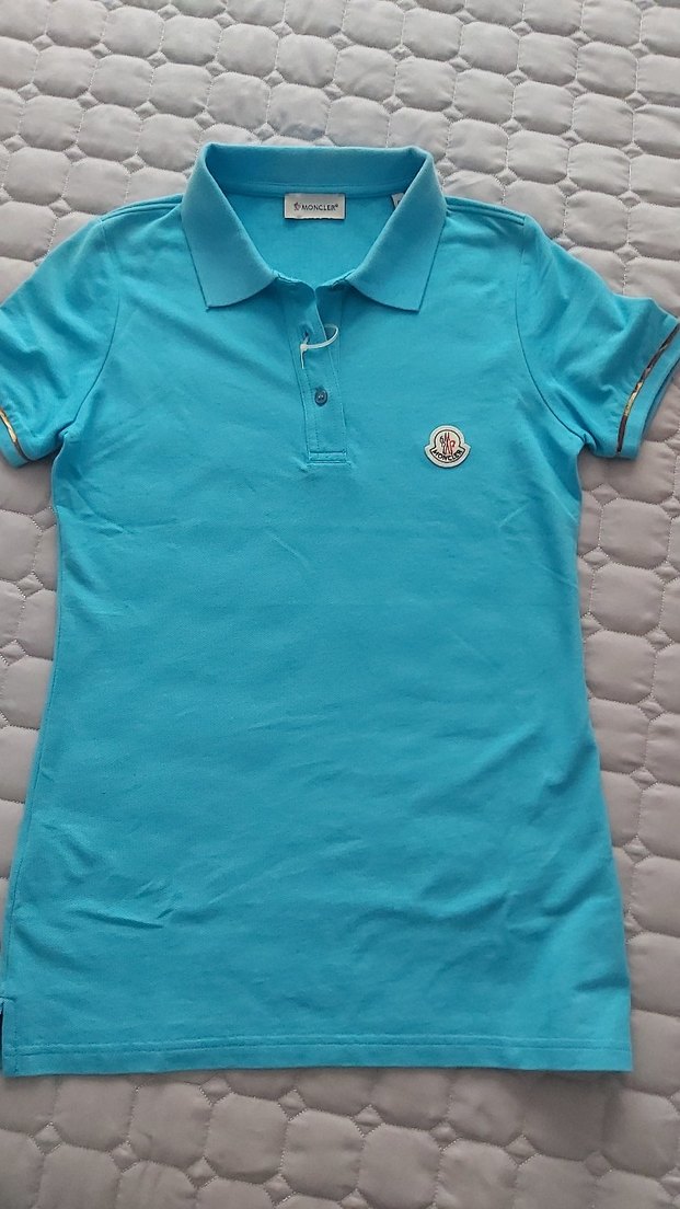 Turkuaz Düğmeli Kadın Polo Tişört - Görsel 2