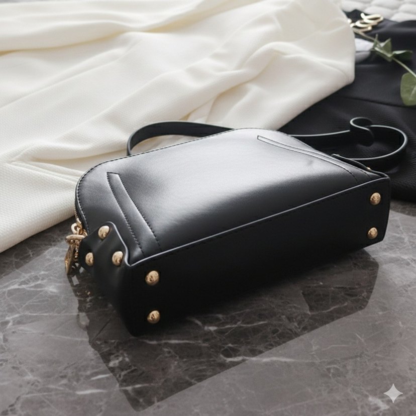 Siyah Deri Kadın Clutch Çanta - Görsel 4