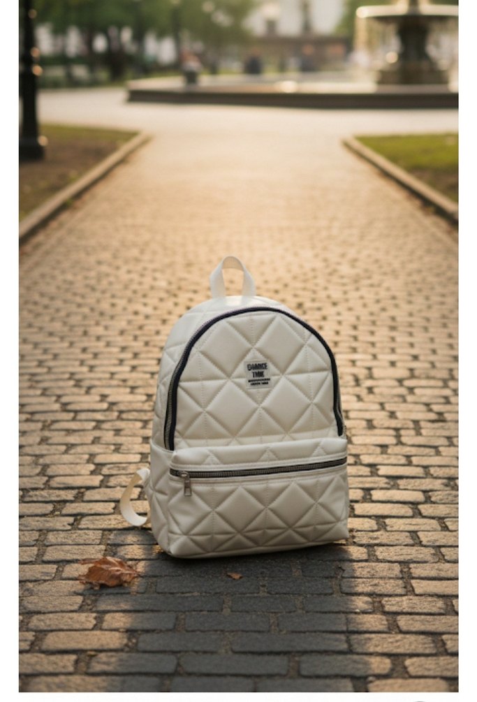 Bej Şişme Kadın Sırt Çantası - Görsel 2