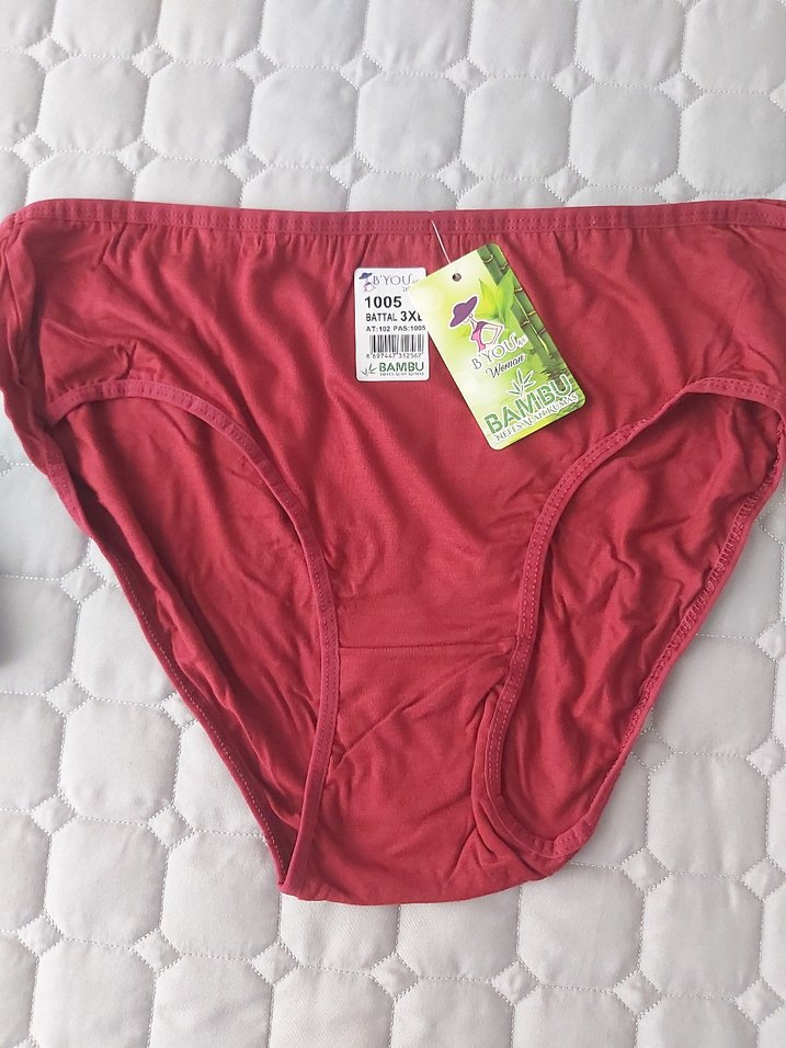 Bambu Kumaş Bordo Kadın Külot 3XL - Görsel 3
