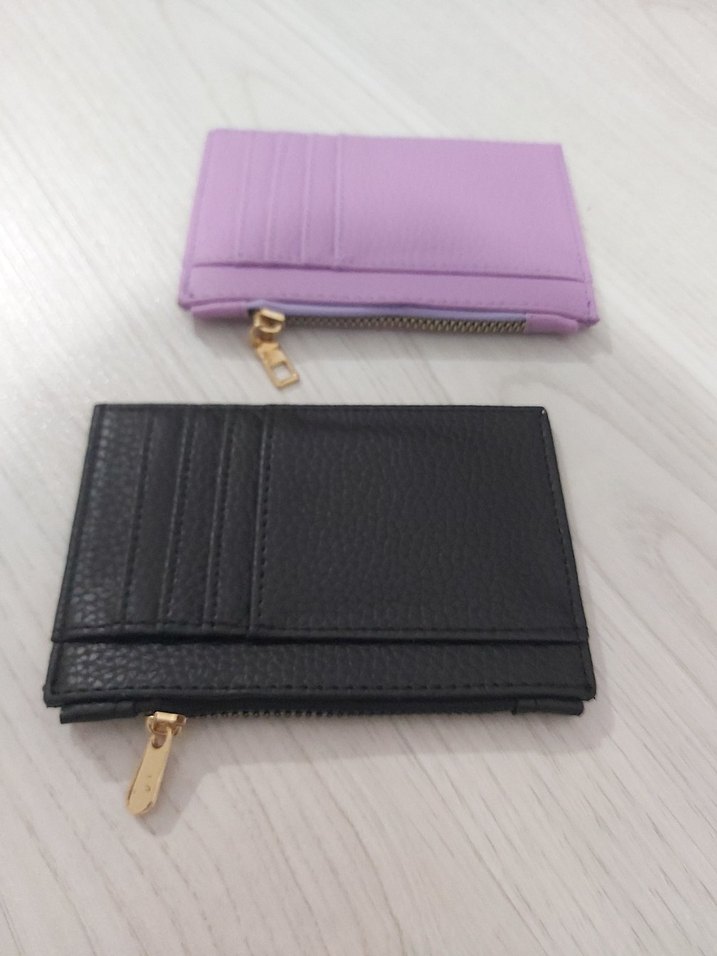 Mor Deri Fermuarlı Kadın Cüzdanı - Görsel 2