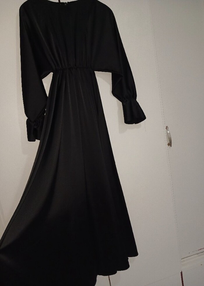 Abiye saten elbise - Görsel 3