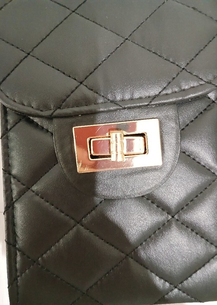 Siyah altın detaylı çanta - Görsel 4