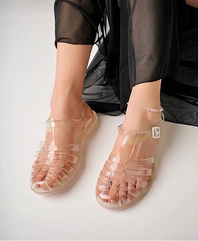 Sıfır şeffaf jelly sandalet