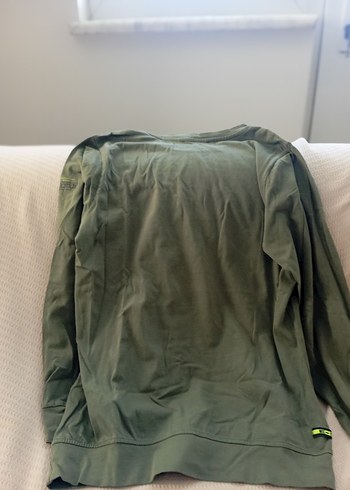 Erkek çouk yeşil Uzun Kollu Baskılı Sweatshirt - Görsel 2