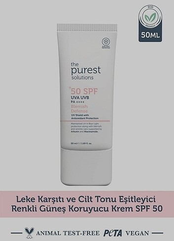  Beden The purest renkli güneş kremi