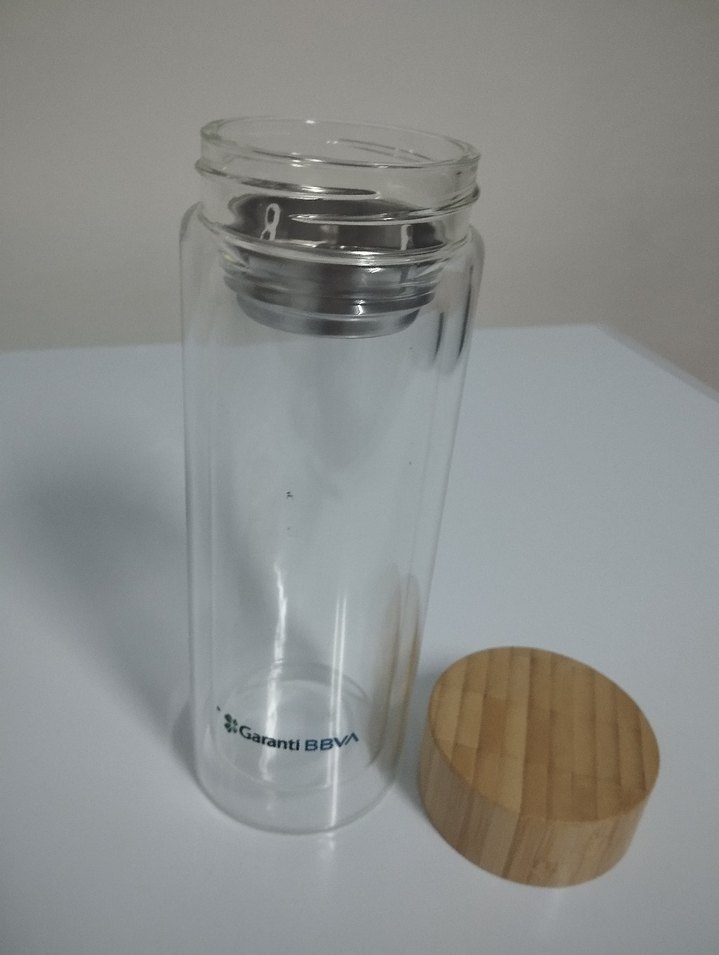 Çift Katlı Cam Matara 400ml - Görsel 3