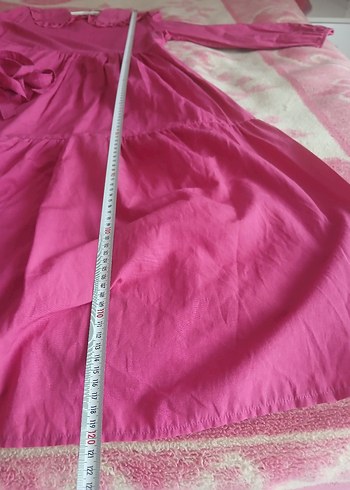 Pembe Bohem Uzun Kollu Salaş Elbise - Görsel 4