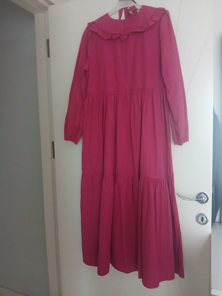 Pembe Bohem Uzun Kollu Salaş Elbise - Görsel 2