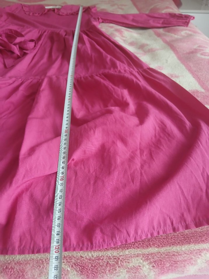 Pembe Bohem Uzun Kollu Salaş Elbise - Görsel 4