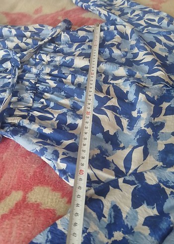 Mavi Bağlamalı Uzun Kollu Elbise - Görsel 6