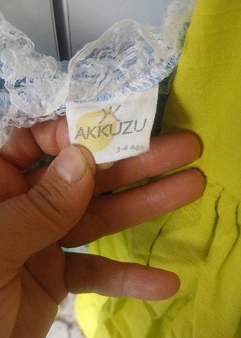 Mavi Dantelli Kız Çocuk Elbisesi - Görsel 11