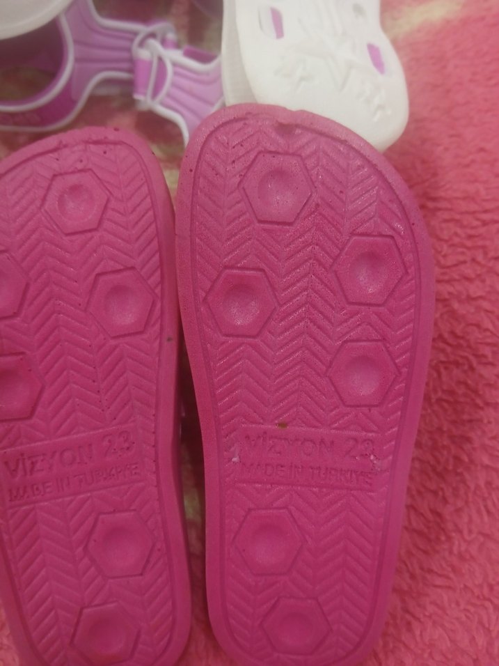 Kız Çocuk Renkli Velcro Bantlı Terlik ve Sandalet - Görsel 4