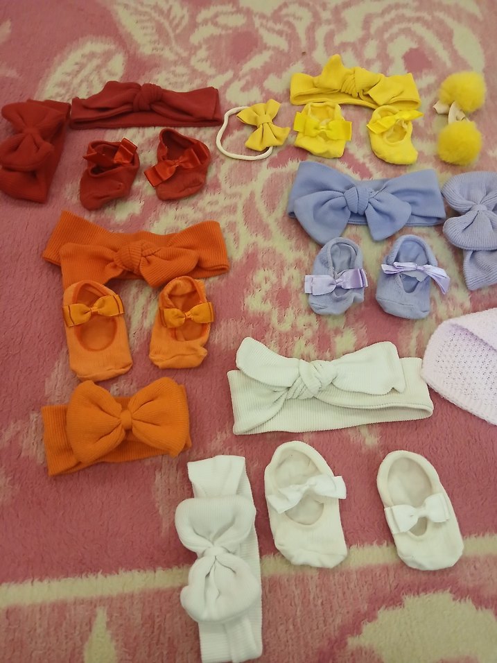 kız bebek bandana çorap ve uyku arkadaşım - Görsel 4