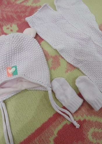 kız bebek şapka seti - Görsel 3