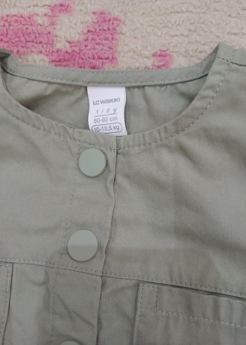 Kız Çocuk Kemerli Kısa Kollu Keten Tulum - Görsel 4