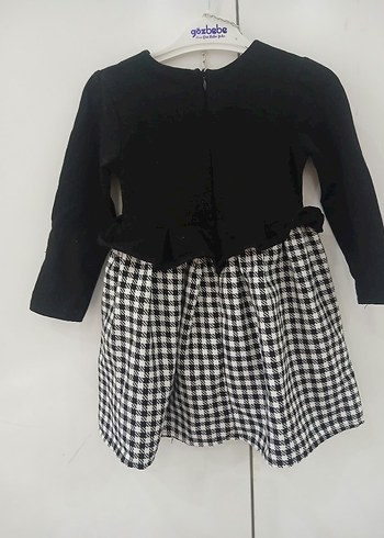 Pierre Cardin Kız Siyah Ekoseli Uzun Kollu Elbise - Görsel 3