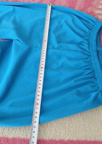 Mavi Çiçek Desenli Uzun Tesettür Elbise - Görsel 4