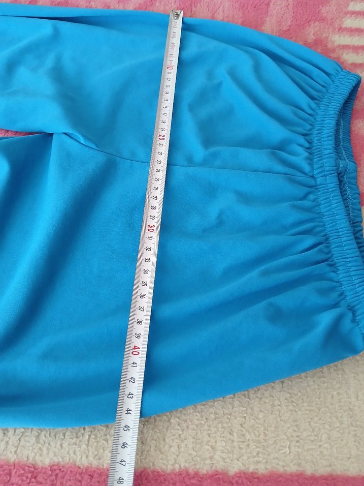 Mavi Çiçek Desenli Uzun Tesettür Elbise - Görsel 4