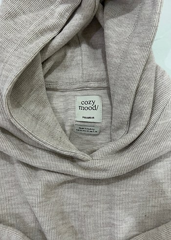 m Beden Bej Kapüşonlu Salaş Kadın Sweatshirt
