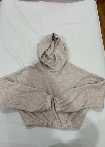 Bej Kapüşonlu Salaş Kadın Sweatshirt