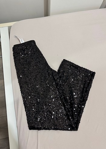 Kadın Siyah Payetli Pantolon