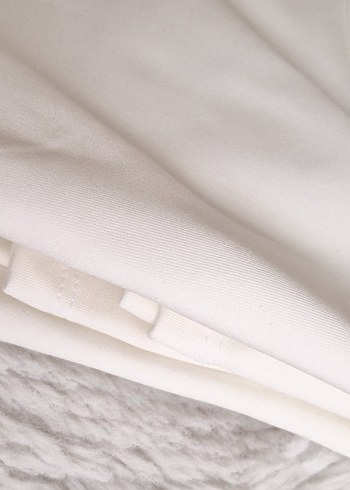 l Beden beyaz Renk Krem Rengi Polarlı Bluz Slim Fit