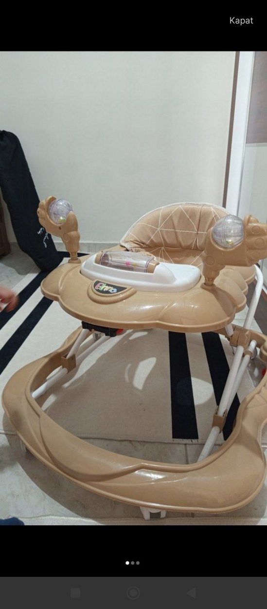 Bej Bebek Yürüteci Oyuncaklı - Görsel 2